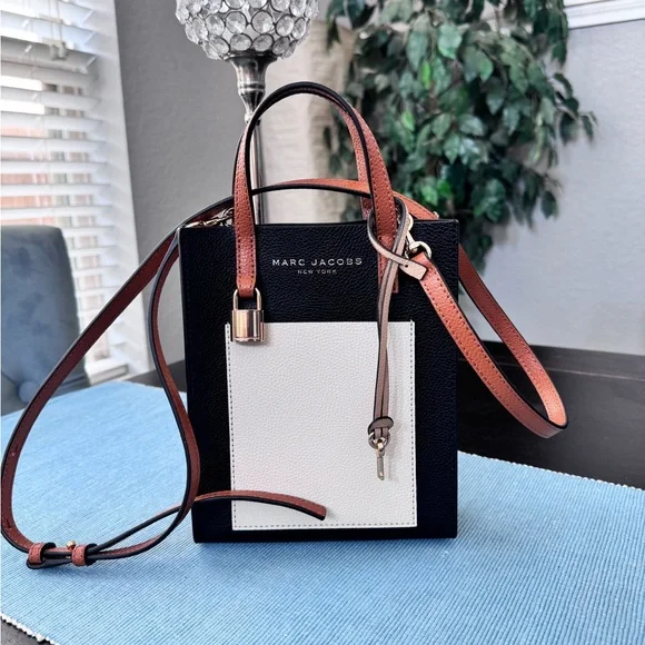 Marc Jacobs Mini Grind Colorblock Leather Tote Crossbody Bag. - Picture 1 of 11